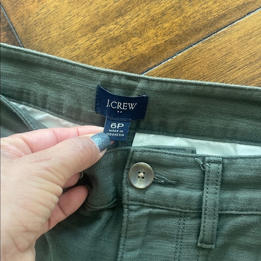 J Crew factory Cotton Camp Pants Green Blue size 28P - Picture 11 of 16